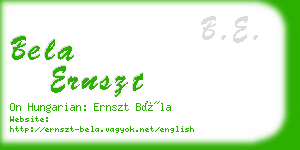 bela ernszt business card